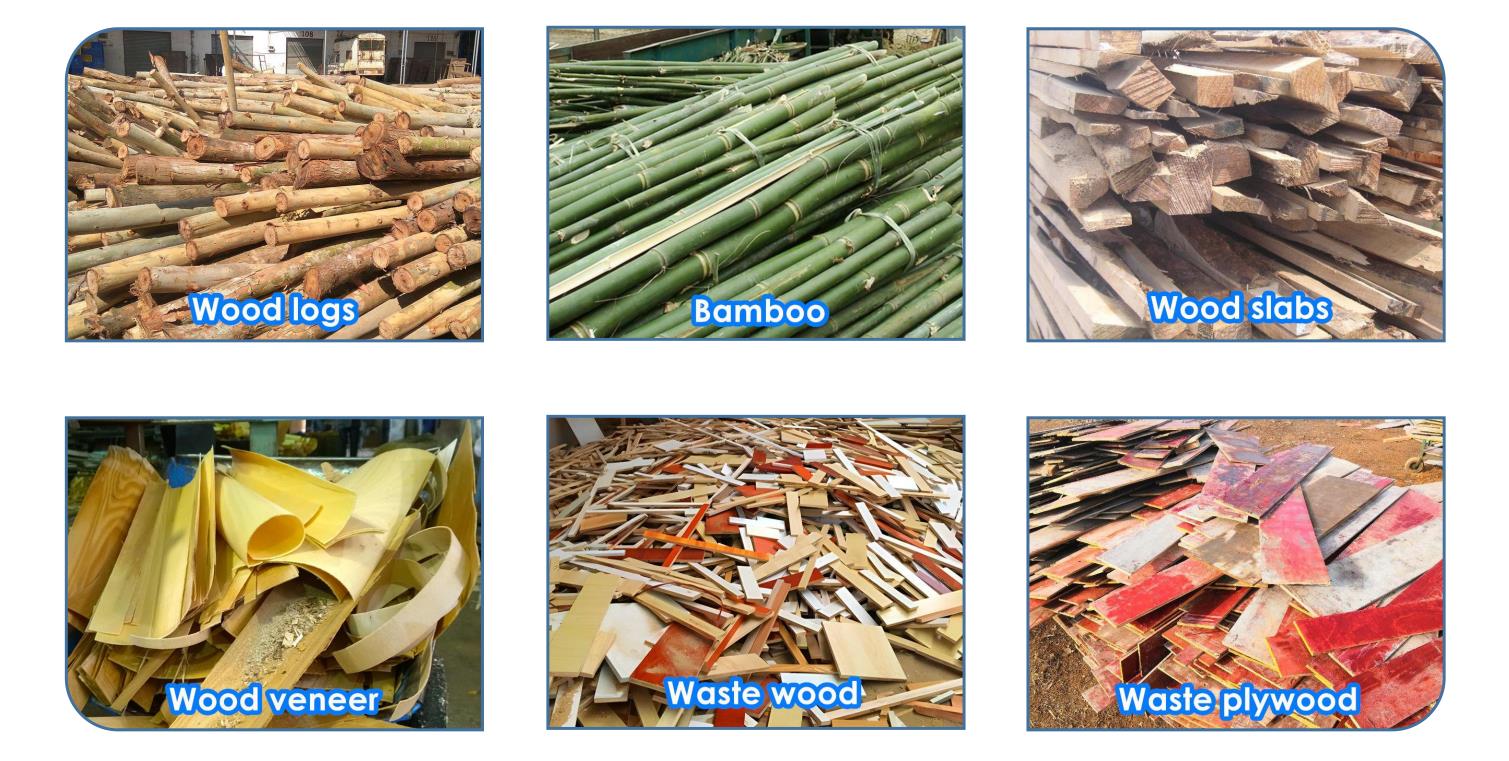 raw materials for drum wood chipper