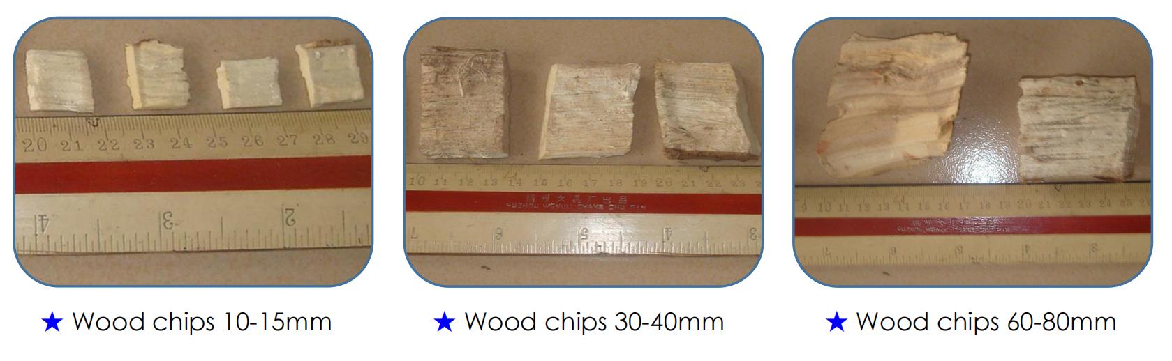 wood chips size