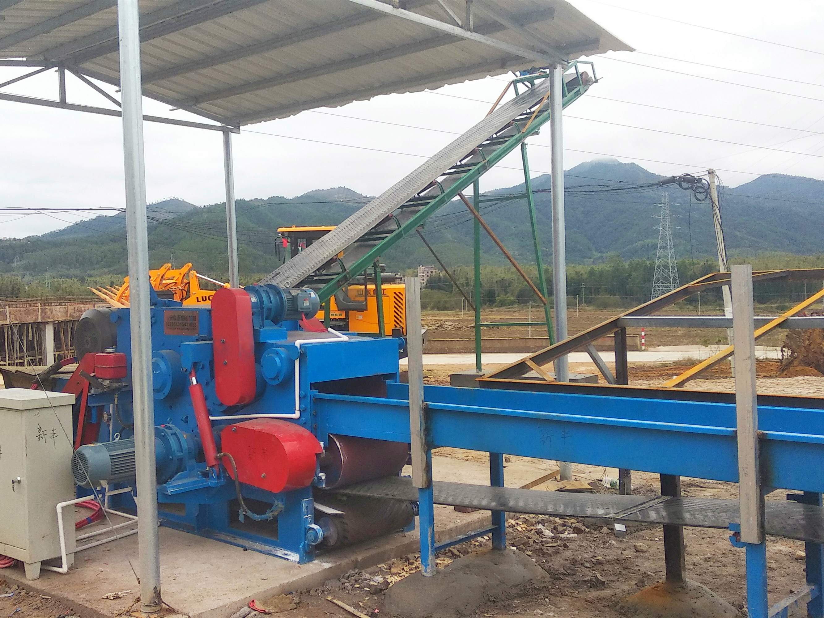 A 55kw drum chipper installed in South of China